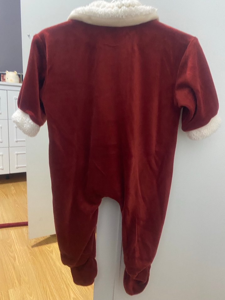 Bordo Bebek Polar Tulumu Düğmeli - Görsel 4