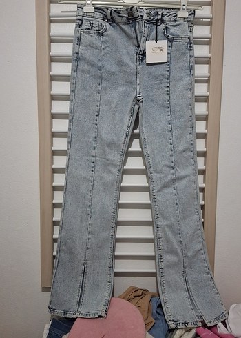 Kadın Gri Regular Fit Midi Denim Pantolon