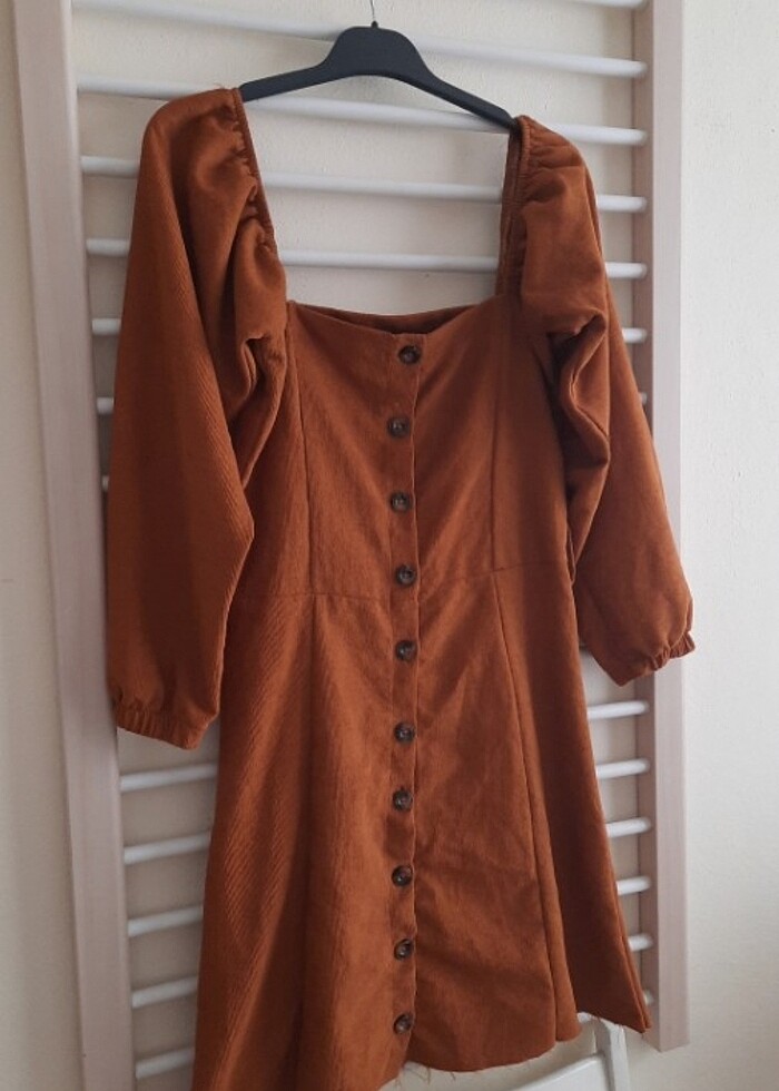 Balon kol kadife elbise / Prenses kol elbise - Görsel 2