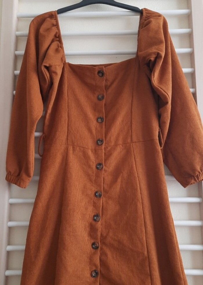 Balon kol kadife elbise / Prenses kol elbise - Görsel 4