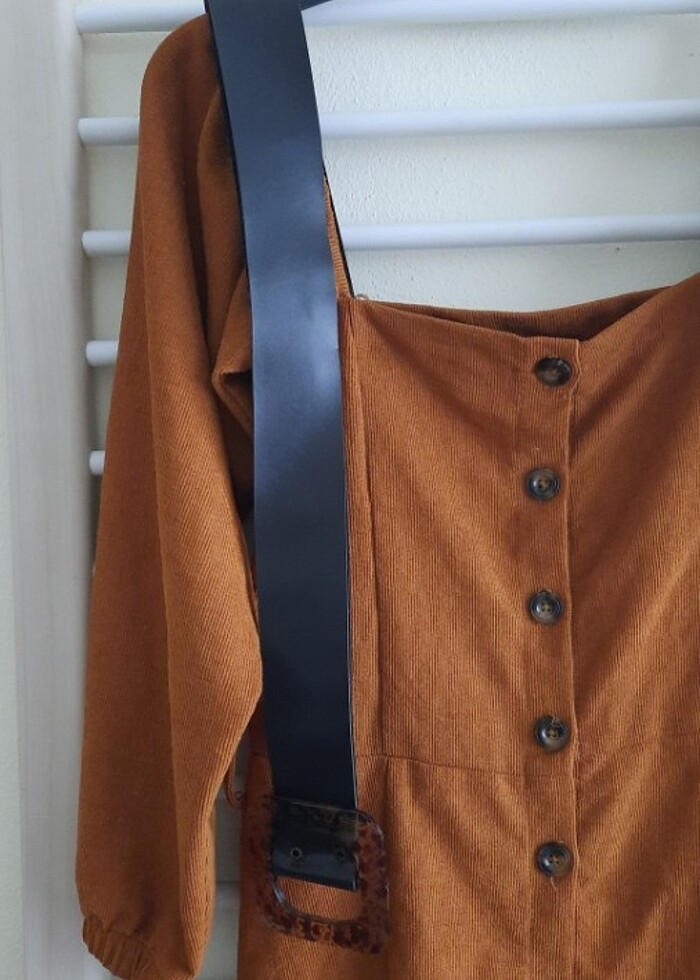 Balon kol kadife elbise / Prenses kol elbise - Görsel 5