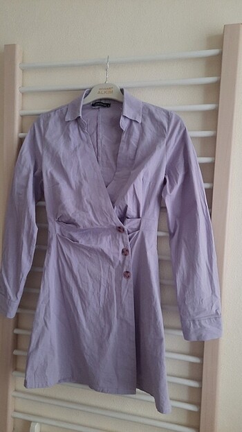 TRENDYOL Ceket elbise/Kruvaze yaka elbise  - Görsel 4