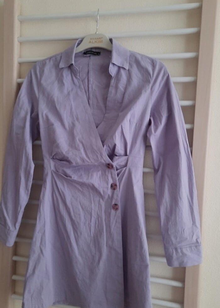 TRENDYOL Ceket elbise/Kruvaze yaka elbise  - Görsel 4