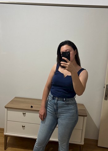 Kadın Açık Mavi Midi Denim Pantolon