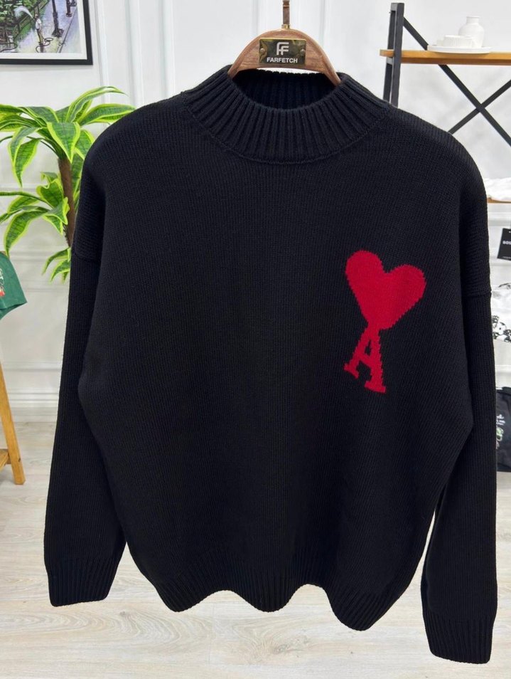 Nakışlı, Bisiklet Yaka, Uzun Kollu  Kazak - Görsel 2