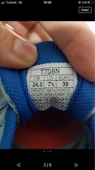 39 Beden turkuaz Renk Asics spor ayakkabı