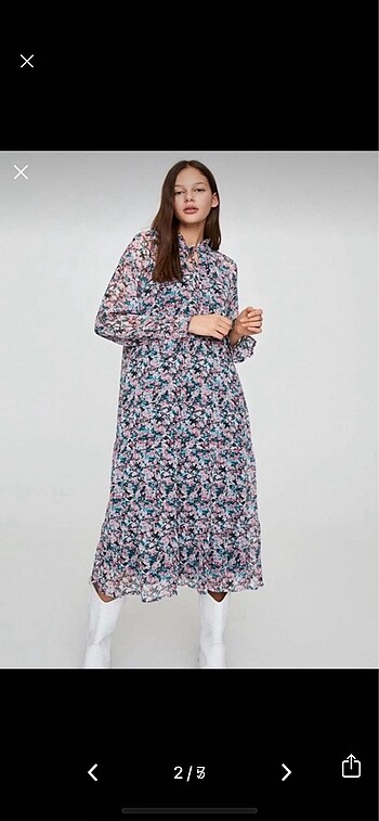 Uzun şifon elbise - Görsel 2