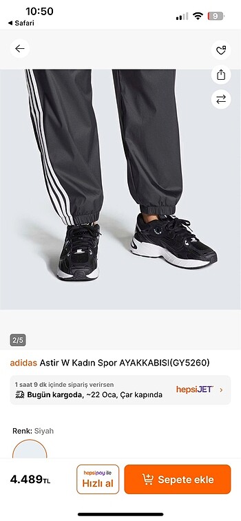 Adidas Adidas Astir W Siyah spor ayakkabı