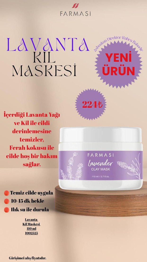 Lavanta Kokulu Kil Maskesi - Antiseptik ve Rahatlatıcı - Görsel 2