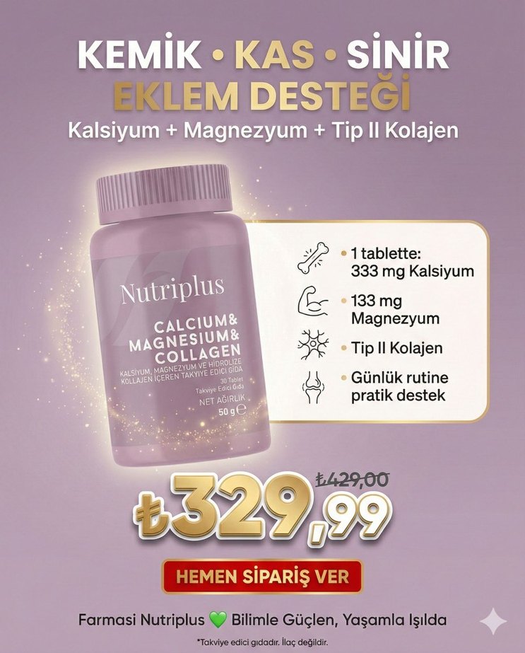 Farmasi Nutriplus Kalsiyum+Magnezyum+Kolajen Tozu 50g - Görsel 2