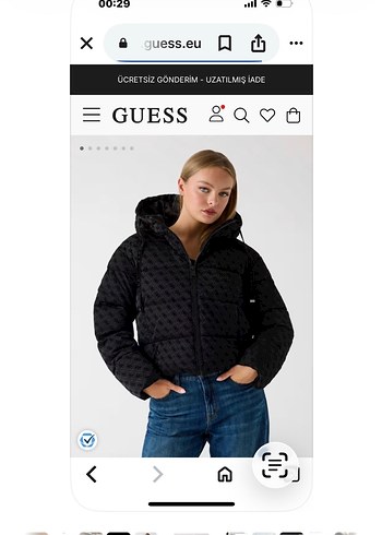 Guess Orjinal 36 beden siyah mont - Görsel 5