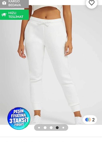 Guess Orjinal L beden beyaz eşofman altı - Görsel 4