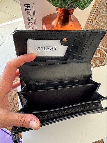 Guess Guess orijinal orta boy siyah cüzdan