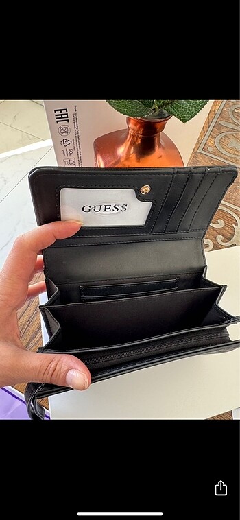 Guess Guess Orjinal orta boy siyah cüzdan