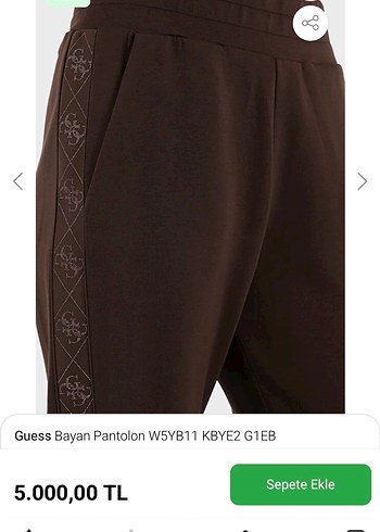 Guess Kadın Orjinal Kahverengi Eşofman Altı - Görsel 5