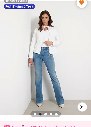 Guess Orjinal beyaz M şişme mont - Görsel 3