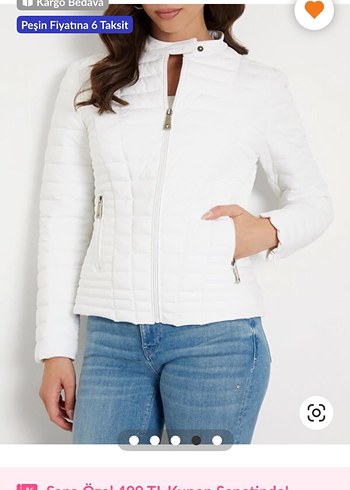 Guess Orjinal beyaz M şişme mont - Görsel 10