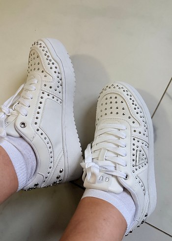 Guess Orjinal platform topuk38 numara beyaz spor ayakkabı - Görsel 9