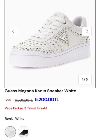 Guess Orjinal platform topuk38 numara beyaz spor ayakkabı - Görsel 5