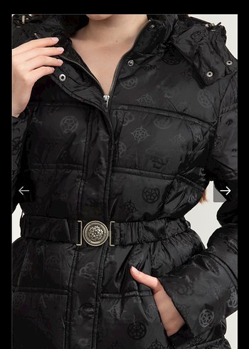 Guess kadın Orjinal siyah mont - Görsel 8