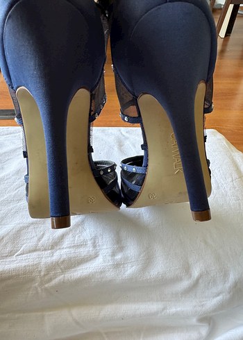 Catwalk Junkie Koyu Mavi Tokalı Yüksek Topuklu Gece Ayakkabısı