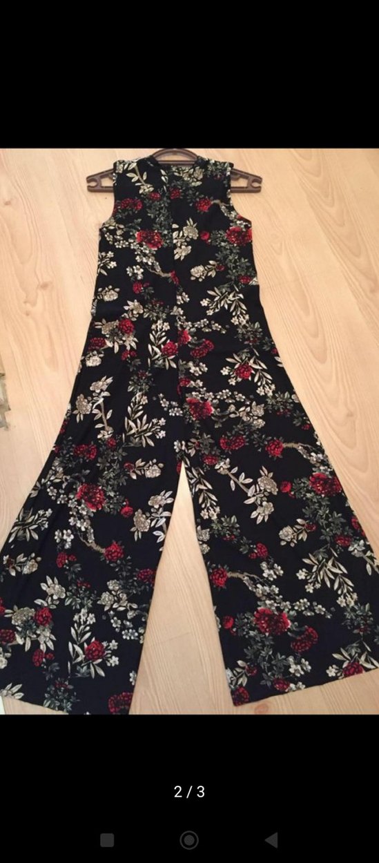 Bordo Çiçek Desenli Bohem Uzun Elbise - Görsel 2