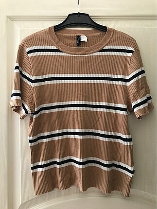H&M Çizgili Örme Tişört