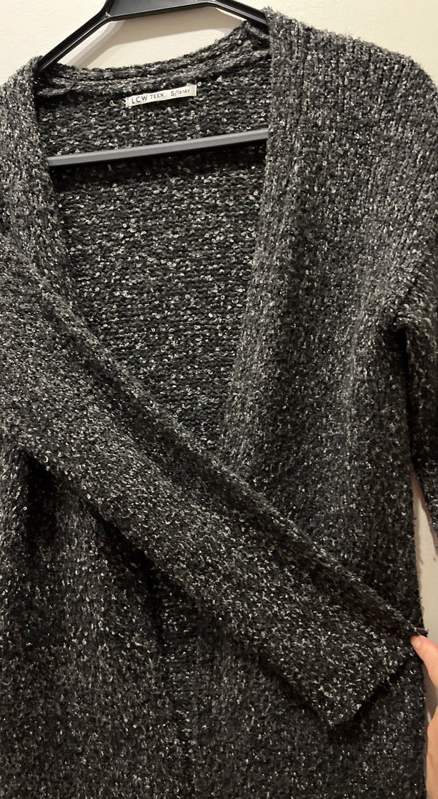 Siyah kırçıllı kadın hırka - Görsel 4