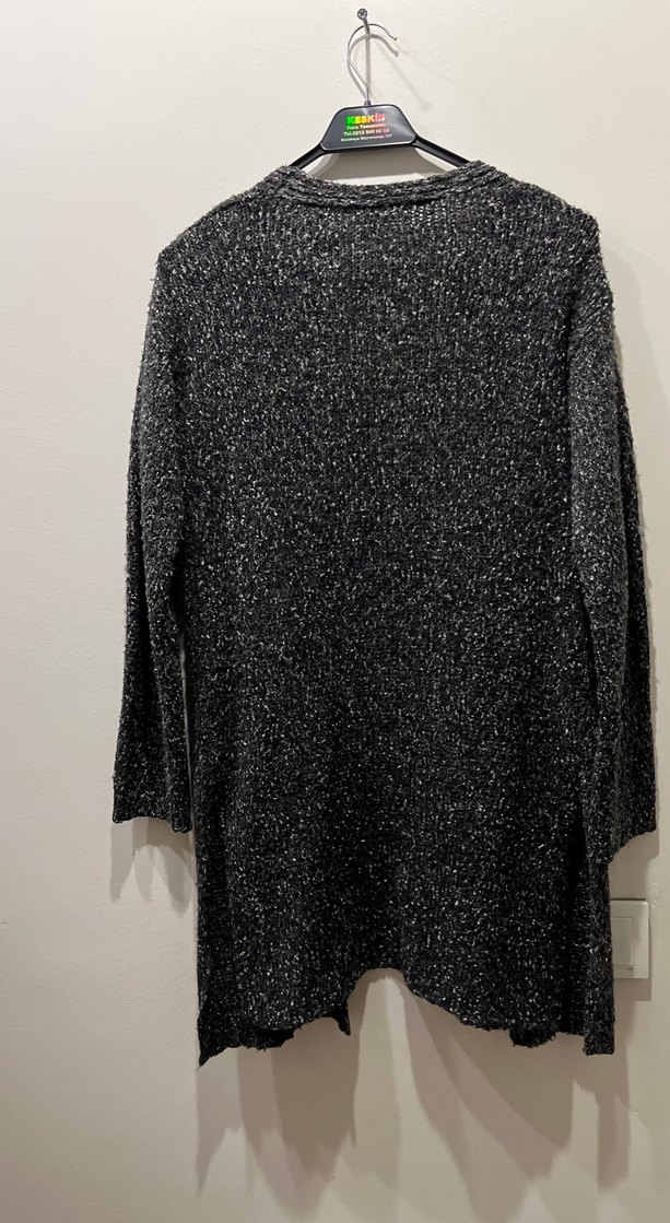 Siyah kırçıllı kadın hırka - Görsel 5