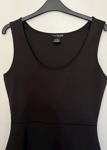 Siyah Askılı Midi Giyim Elbise - Görsel 7