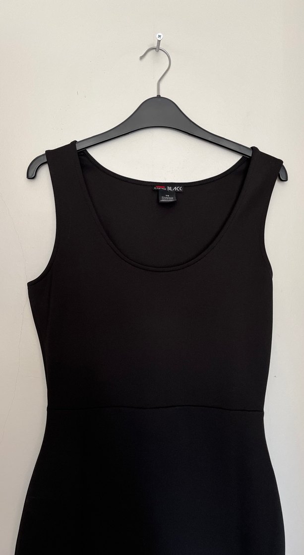 Siyah Askılı Midi Giyim Elbise - Görsel 2