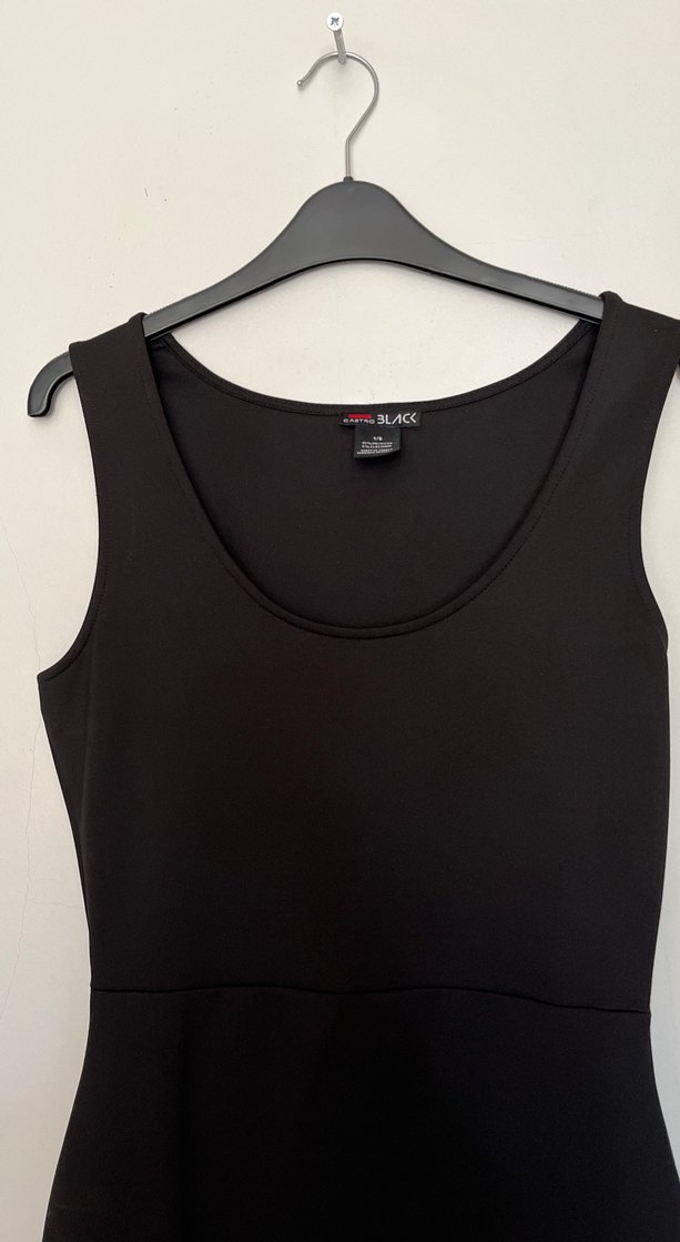 Siyah Askılı Midi Giyim Elbise - Görsel 3