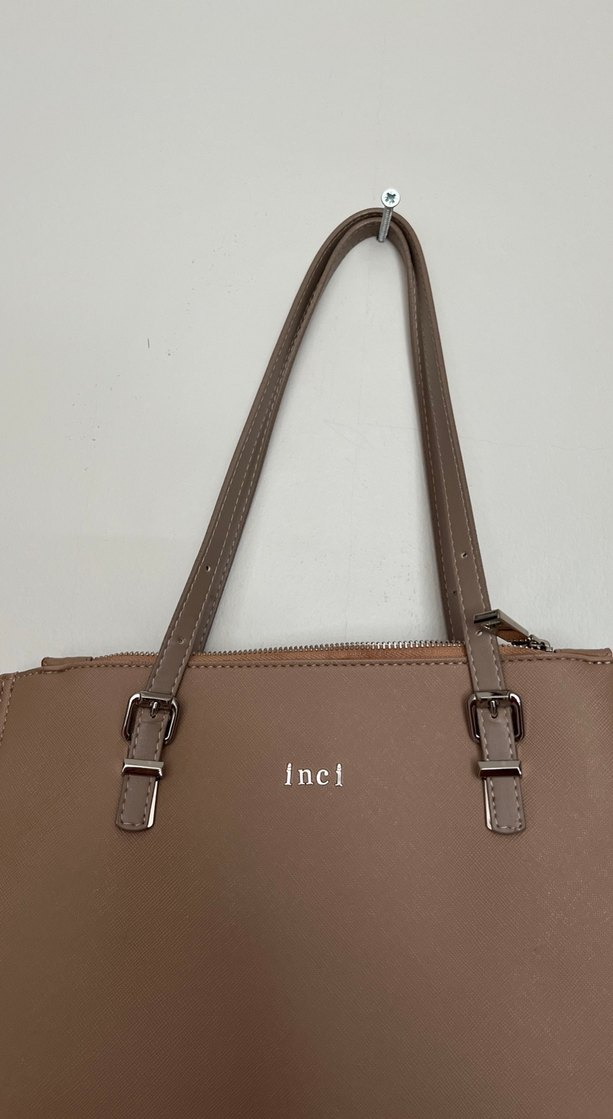 Bej Deri Kadın Omuz Çantası Inc - Görsel 2
