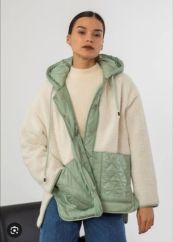 Düğmeli Beyaz Kadın Midi Boy Ceket - Görsel 6