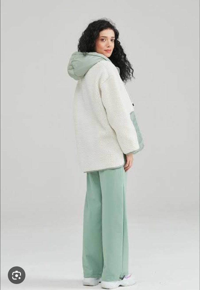 Düğmeli Beyaz Kadın Midi Boy Ceket - Görsel 3