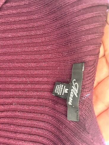 m Beden bordo Renk Mavi jeans triko elbise
