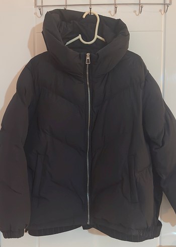 Siyah Fermuarlı Kadın Kışlık Mont - Görsel 2