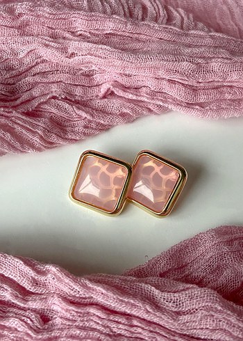 Zara Pembe Kare Topuklu Kupe