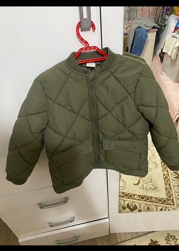 Düğmeli Erkek Çocuk Haki Mont