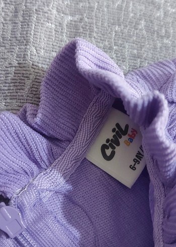 Kız Çocuk Mor V Yaka Fırfırlı Elbise - Görsel 3