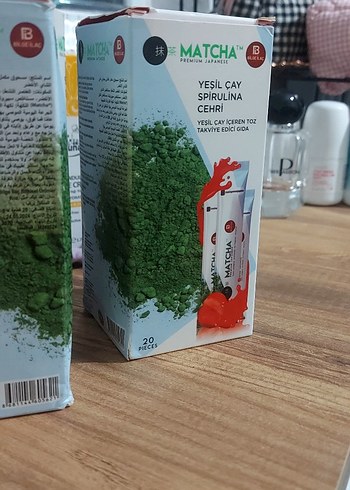 Matcha Yeşil Çay Spirulina Tozu 20'li - Görsel 2