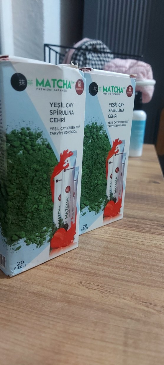 Matcha Yeşil Çay Spirulina Tozu 20'li - Görsel 3