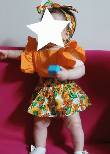 Renkli Bebek Kız Takımı Fırfırlı - Görsel 2