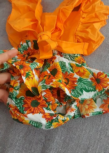 Renkli Bebek Kız Takımı Fırfırlı - Görsel 5