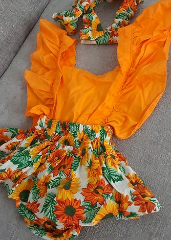 Renkli Bebek Kız Takımı Fırfırlı - Görsel 6