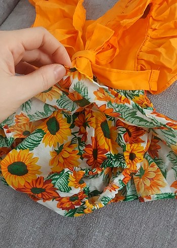 Renkli Bebek Kız Takımı Fırfırlı - Görsel 3