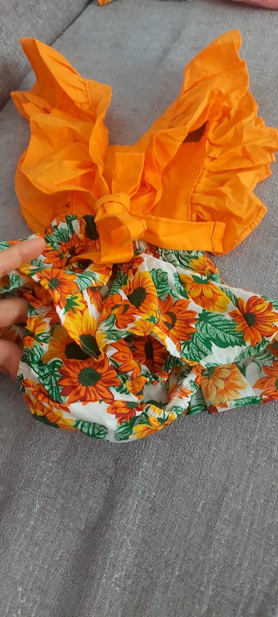 Renkli Bebek Kız Takımı Fırfırlı - Görsel 5