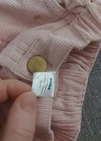 Düğmeli Pembe Kız Çocuk Bol Pantolon - Görsel 3