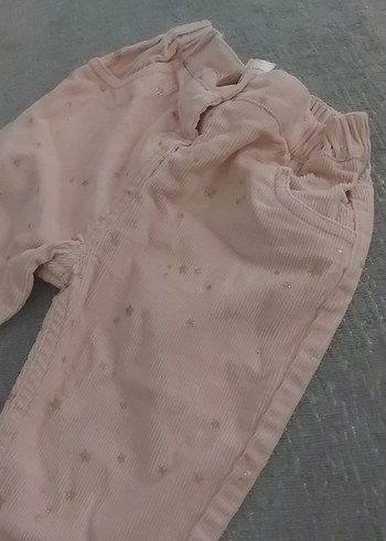 Düğmeli Pembe Kız Çocuk Bol Pantolon - Görsel 4