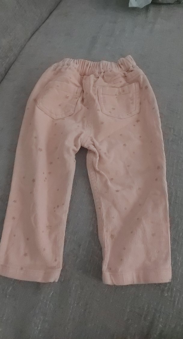 Düğmeli Pembe Kız Çocuk Bol Pantolon - Görsel 2